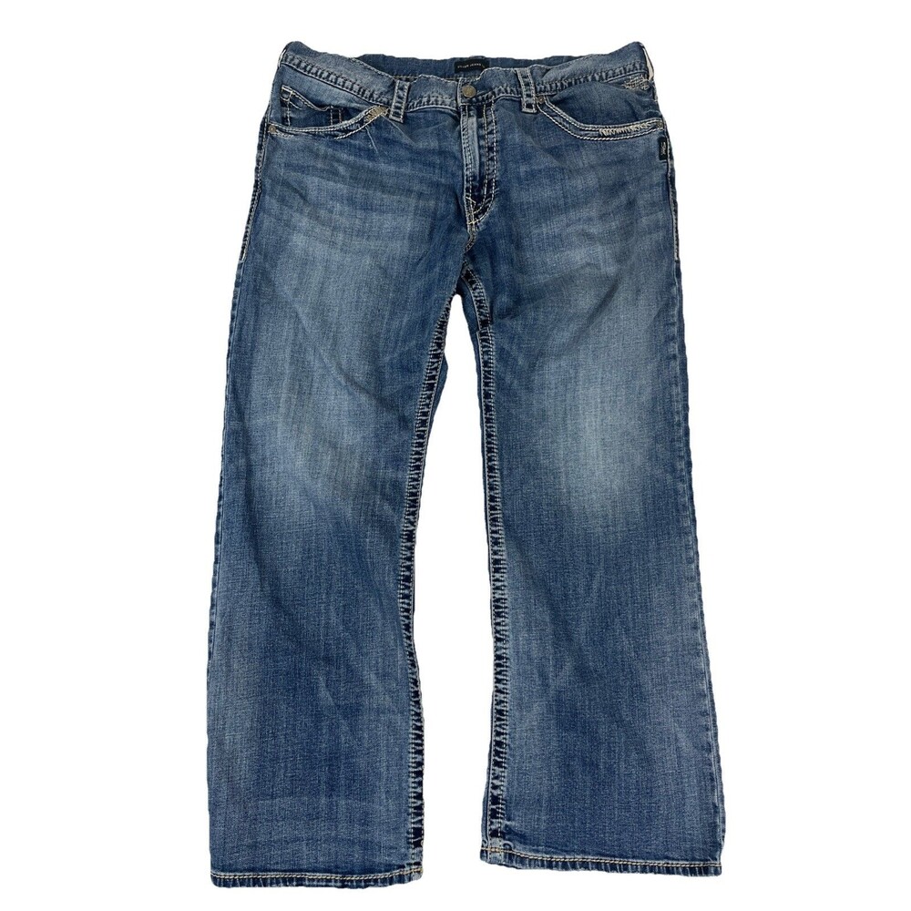 Silver Jeans Zac Mens 40x32 Jeans Med Wash